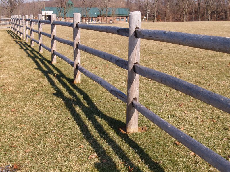Rustic Fence Installation in Spring